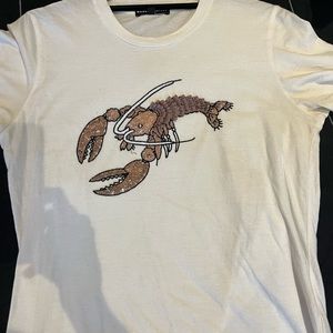 Lobster sequinned Markus Lupfer t-shirt